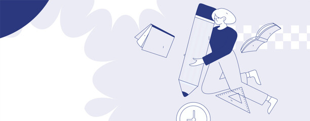 Character reading quietly vector concept operation hand drawn illustration
