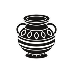 Handicrafts Pot icon of silhouette vector illustration