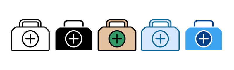 Doctor's Bag Icon Set Multiple Style Collection
