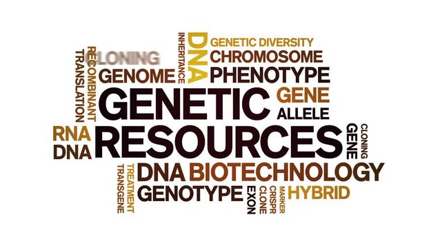 Genetic Resources animated word cloud;text design animation tag kinetic typography seamless loop.