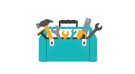 Toolbox with Hammer Wrench and Saw