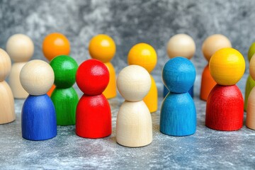 Colorful wooden figures