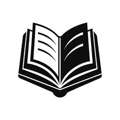 book icon of silhouette vector illustration on white background