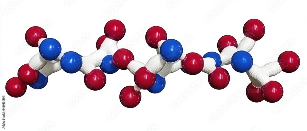 Poster Molecular Structure Model Displaying Atoms and Bonds in Scientific Visualization on White Background for Educational Purposes