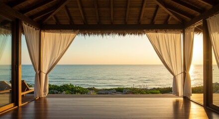 Fototapeta premium Beachfront Gazebo at Sunrise