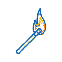 burning matchstick icon doodle illustration