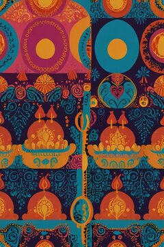 seamless pattern with colorful flowers