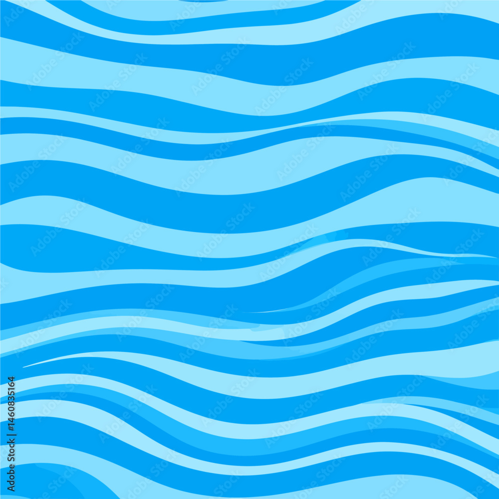 Poster abstract background illustration featuring a wavy pattern in shades of blue creating a calming and s