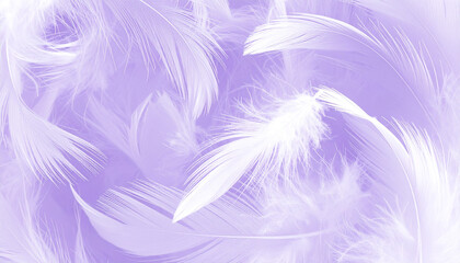 Obraz premium Digital lavender and white soft feathers and fur pattern texture background Pastel purple