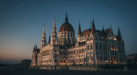 Naklejka premium Majestic European Parliament at Dawn