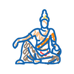 bodhisattva buddhism icon doodle illustration