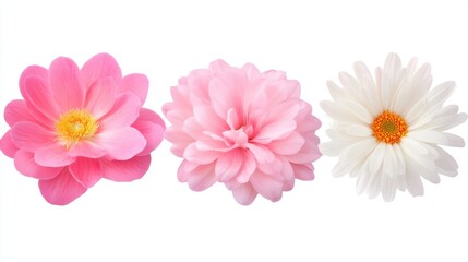 Fototapeta premium Colorful flower arrangement, vibrant pink blooms and white petals, perfect for decoration or spring-themed designs, great copy-space.