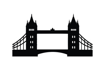 Tower Bridge landmark in London icon silhouette