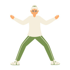 Illustration of Old People Activities. Vector Character in Flat Cartoon Design.