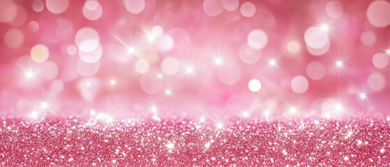 Sparkling pink glitter background with bokeh lights for festive celebration and glamorous event invitation backdrop texture close up