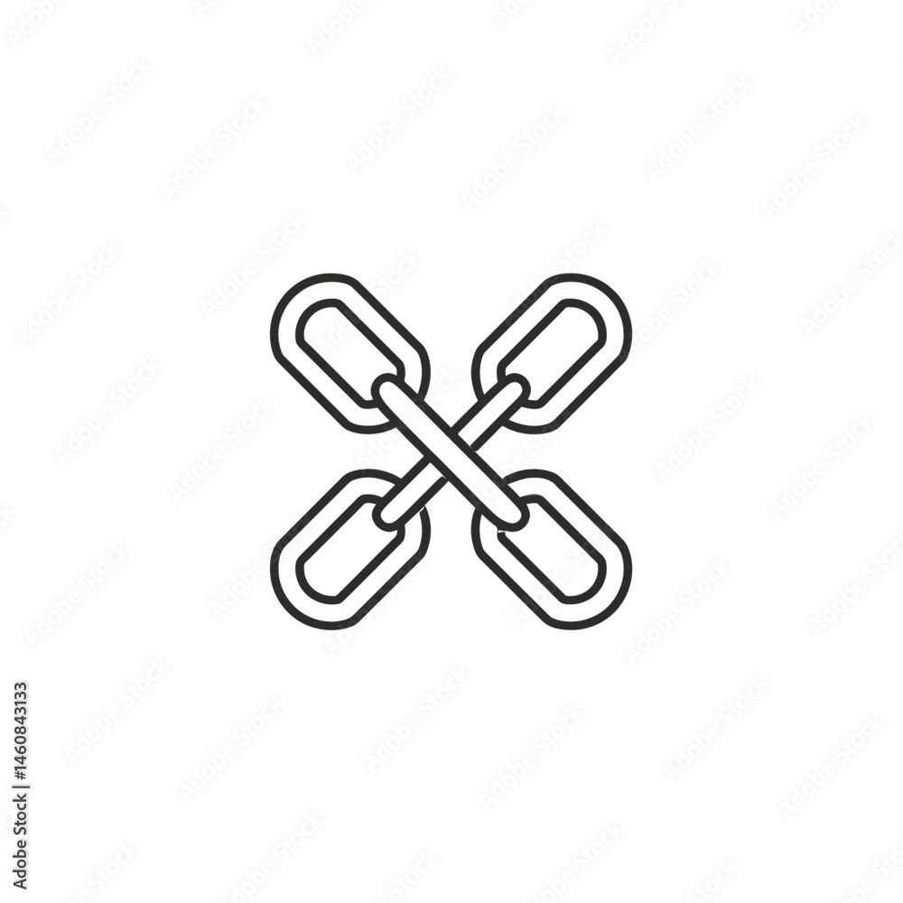 Poster interlocked chain links forming an x shape a symbol of connection security strength and partnership 