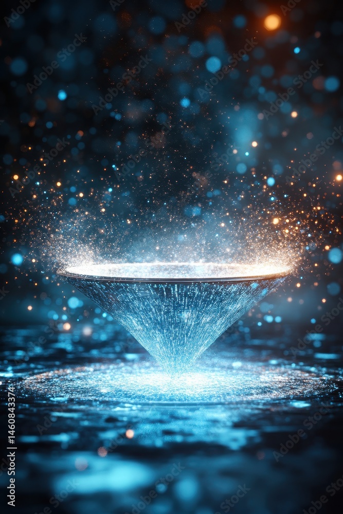 Poster Abstract Data Funnel Generates Information Flow with Glowing Particles and Futuristic Design