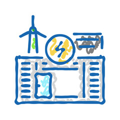 energy storage environmental icon doodle illustration