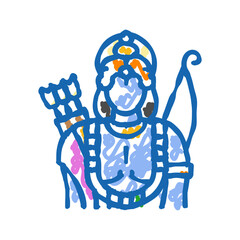 ram god indian icon doodle illustration