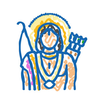ayyappan god indian icon doodle illustration