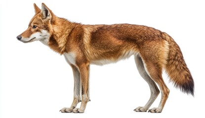 Obraz premium Brown Fox Standing Alert with a Sleek and Glossy Coat