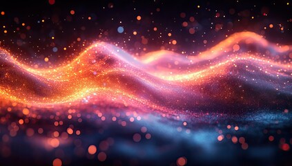 Obraz premium Glowing Waves with Abstract Background.