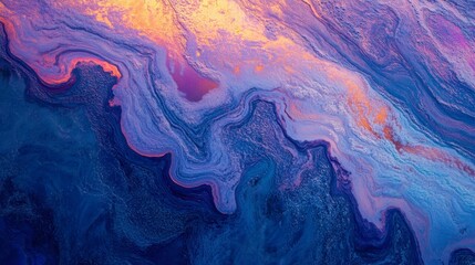 Abstract Colorful Waves of Paint Blending in Beautiful Patterns