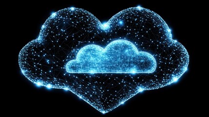 Abstract cloud computing graphic