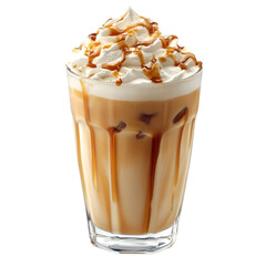 Iced Caramel Latte Creamy Coffee Drink Whipped Cream Caramel Drizzle