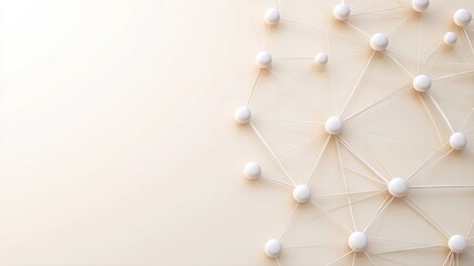 Modern Network Connection - Cream network connection cream nodes data technology abstract background