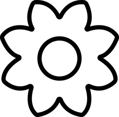 Flowers icon in line. isolated on transparent background