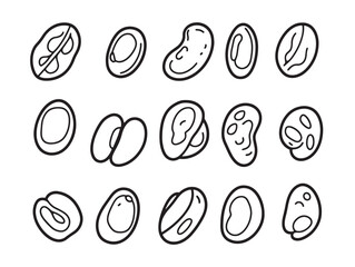 Fava Beans Line Art Simple Elegant Illustration for Designs