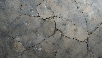 Obraz premium Cracked Concrete Surface Showing Detailed Fractures and Textured