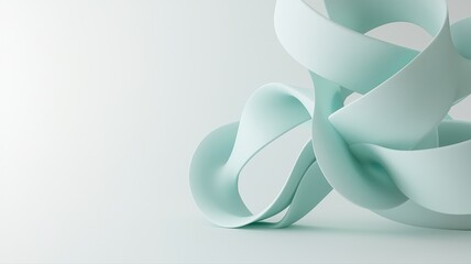 Mint Abstract Sculpture, Modern Design abstract mint modern design sculpture swirl art artistic form