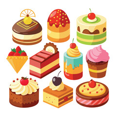 Delicious Cakes and Pastries An Assorted Collection of Sweet Treats