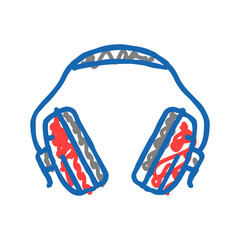 ear protection audiologist doctor icon doodle illustration