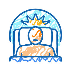 difficulty sleeping disease symptom icon doodle illustration