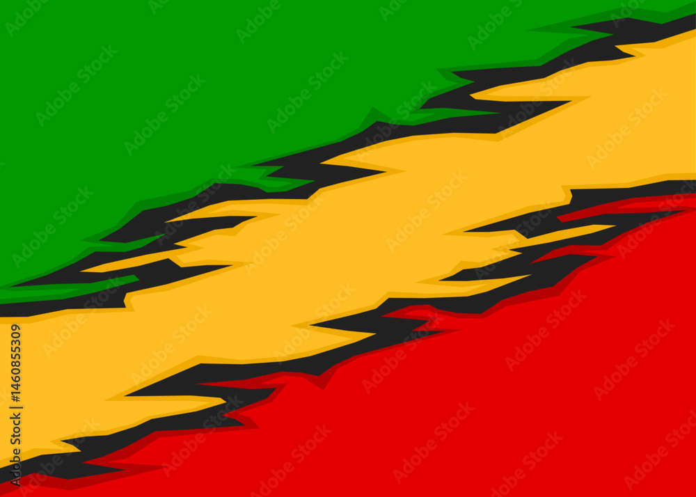 Poster abstract background with diagonal spike pattern and with some copy space area. rastafari color theme
