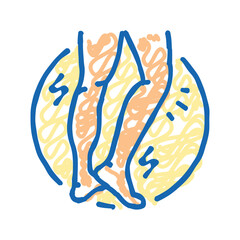 difficulty walking balancing disease symptom icon doodle illustration