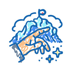 challenge yourself succes icon doodle illustration