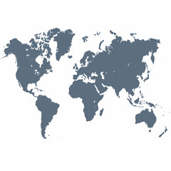 Fototapeta premium World map illustration displaying continents and country borders for geography study and education projects global perspective