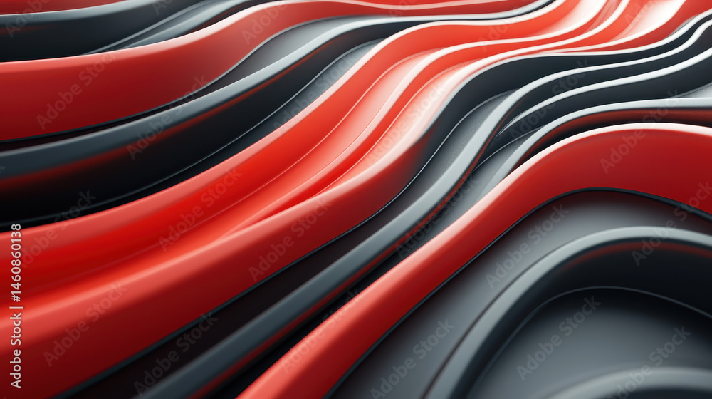 Poster a dynamic 3d background with realistic sound wave patterns showcased in 4k from a side angle featu r