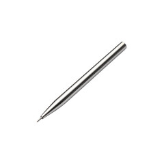 Sleek Silver Metal Pen on Black Background - Minimalist Stationery Design