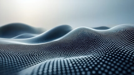 An innovative 3D soundscape background shows realistic waves creating an immersive sonic environment in 4K with side angle perspective, showcasing o innovation.