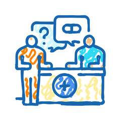 pharmacist consultation icon doodle illustration