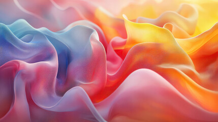 Obraz premium Realistic 4K 3D background of sound representation shows waves of vibrant colors blending seamlessly with side lighting creating a captivating abstract art piece.