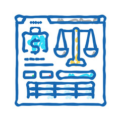 balance sheet icon doodle illustration