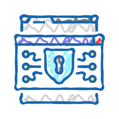 cybersecurity cyberbullying icon doodle illustration
