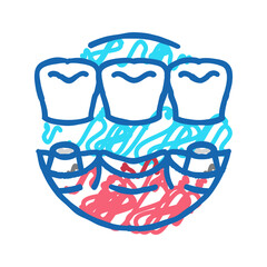 bridge dental procedure icon doodle illustration