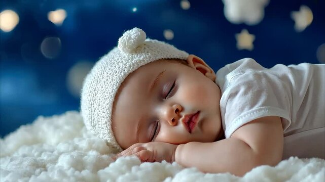 Sleep peacefully on a cozy cloud while listening to soothing lullabies, Lullaby For Babies video template ing sleep on cloud, relax and nice dream on night quality